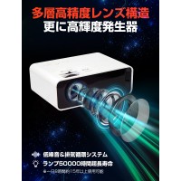 多機能プロジェクター（m8-A）、高解像度で鑑賞できる　テレワーク　送料無料