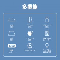 多機能プロジェクター（m8-A）、高解像度で鑑賞できる　テレワーク　送料無料